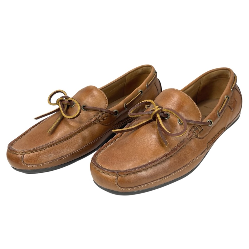 Polo Ralph Lauren Men 9D Brown Leather Boat Loafer Driving Moccasin Shoes - Picture 4 of 10